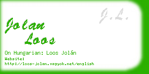 jolan loos business card